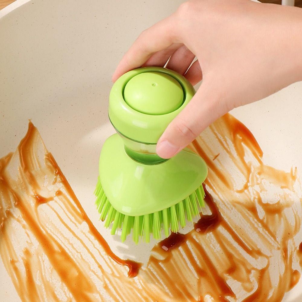Creative Automatic Liquid Dishwashing Brush Non-Slip Cookware Cleaner Brush for Pots Dishes Bowl