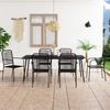 Day and Night - Day and Night Garden Dining Set 7 Pieces Cotton Rope and Black Steel