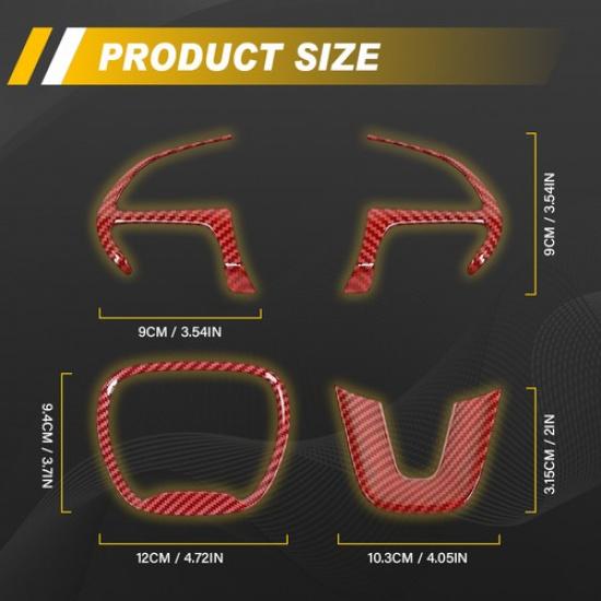 ABS 4Pcs Inner Steering Wheel Frame Cover Trim For 2015- Dodge Challenger