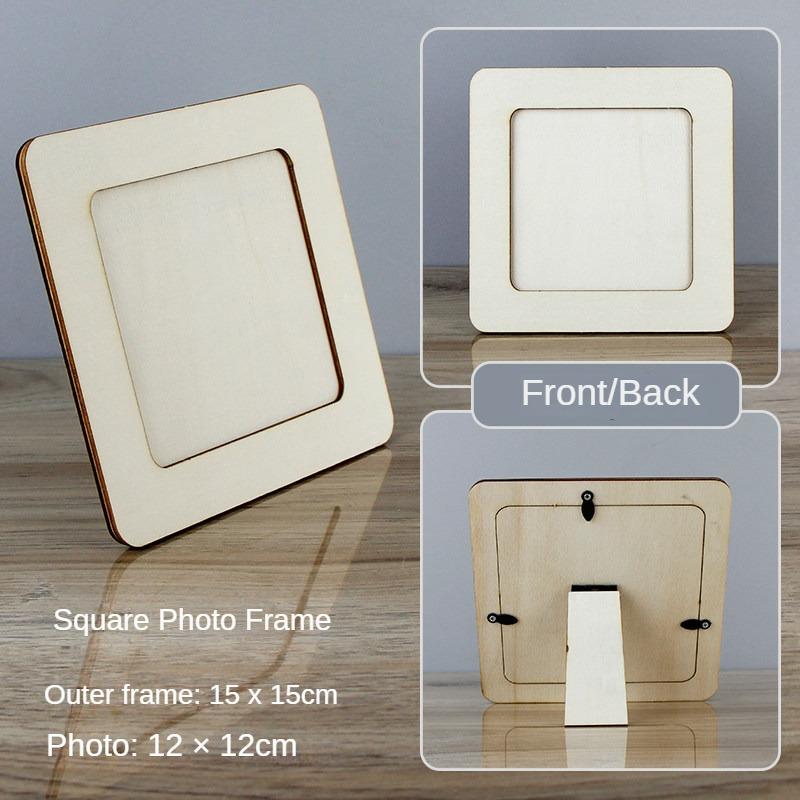 Handmade Photo Frame Base for Fun Parent-child Interaction DIY Production Solid Wood Embryo Home Atmosphere Decoration