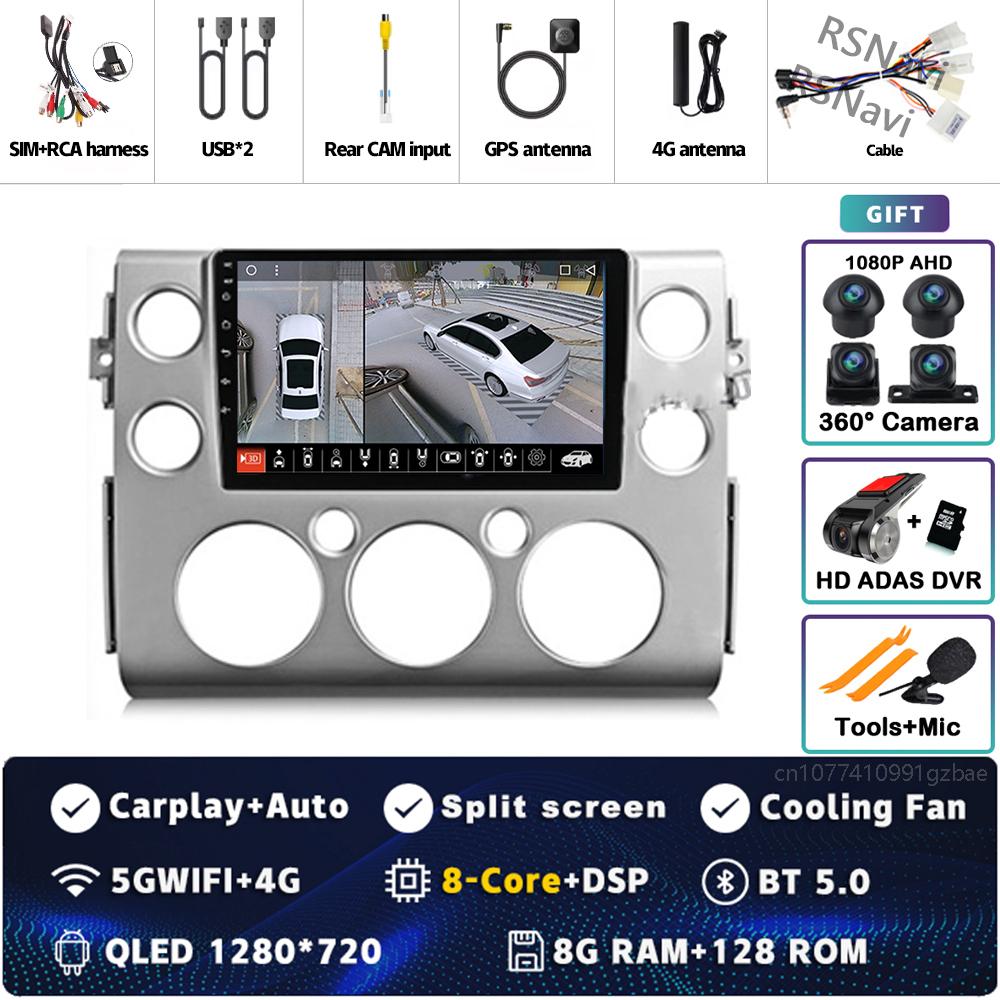 Android 14 Carplay Auto For Toyota FJ Cruiser J15 2006 - 2020 Car Radio 4G WIFI Player Multimedia srereo Navigation Video GPS BT