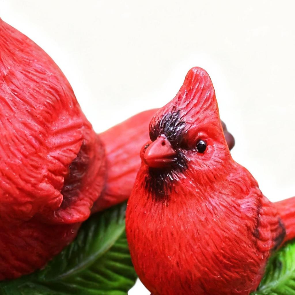 Christmas Red Bird Decorations Small Red Bird Christmas Decorations Resin Animal Seasonal Statues For Holiday Winter Indoor