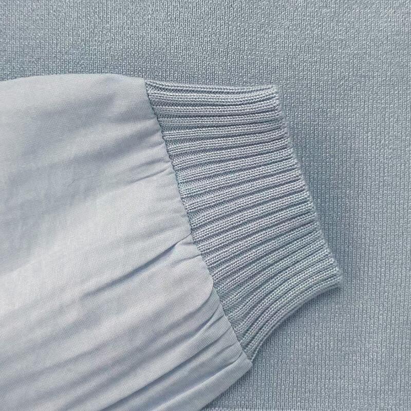 Spliced Irregular Knit Sweatshirt