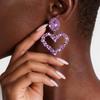 Exquisite Rhinestone Heart-Shaped Earrings: Retro Court Style, High-End, Versatile Dangle Accessories for Women