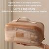 1pc Large Capacity Nylon Mesh Transparent Cosmetic Bag, Multi-Functional Travel Pillow Case, Lightweight Toiletry Pouch for Women