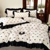 Bedding Four-piece Set Printed Skin-friendly Water Wash Sheets Quilt Cover Pillowcase Set