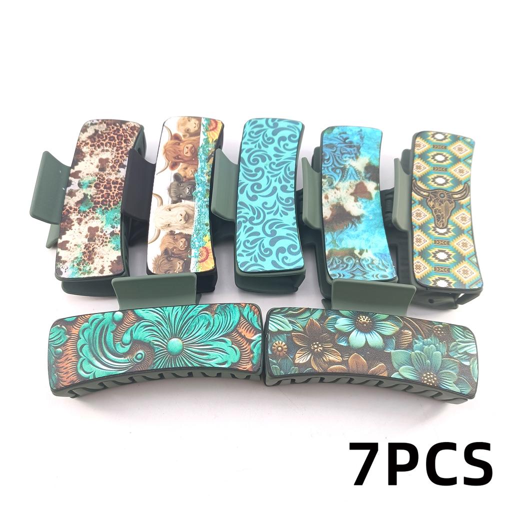 1/7 PCS Fashion Women Hair Claws Clips 4inch Mother's Day PU Leather Hair Clips Claws Women Mom Festival Party Hair Accessories
