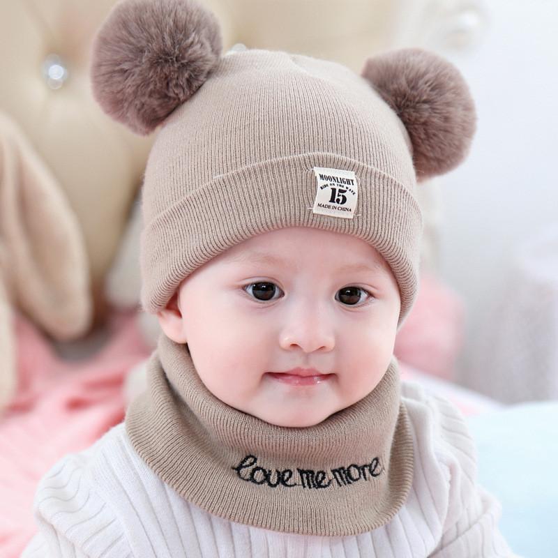 Winddicht Baby Winter Beanie Set der Hut Neu geborene Strickmützen Kinder Cap
