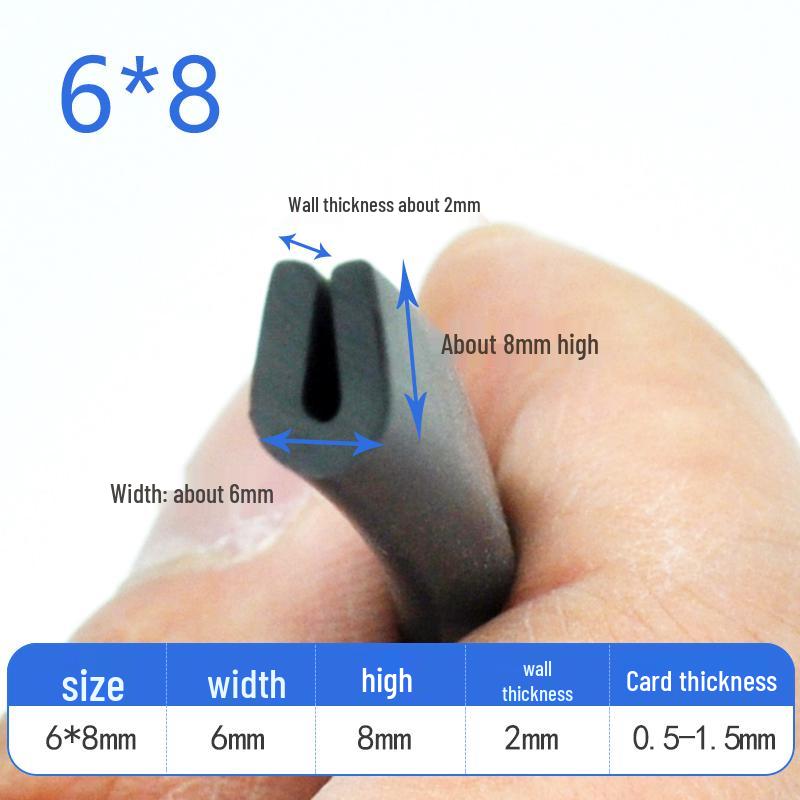 Gumové lištování ve tvaru U: Protiřezná, vodotěsná těsnicí lišta pro ochranu plechu a skla