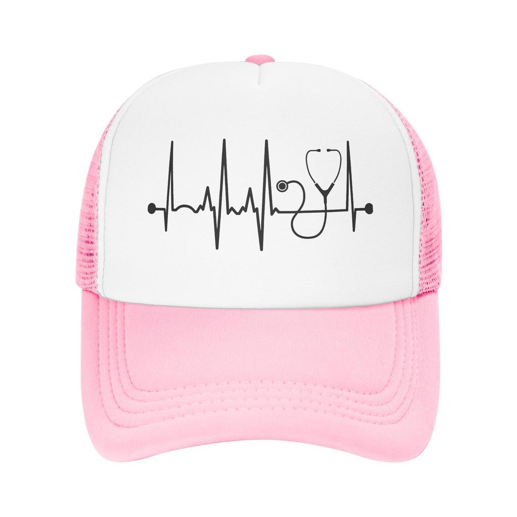 Sommer-Sonnenhüte Stethoskop Herzschlag Baseballkappe Stilvolle Trucker-Mütze Gewaschen Damen Unisex Tennis Skate Baseballkappen
