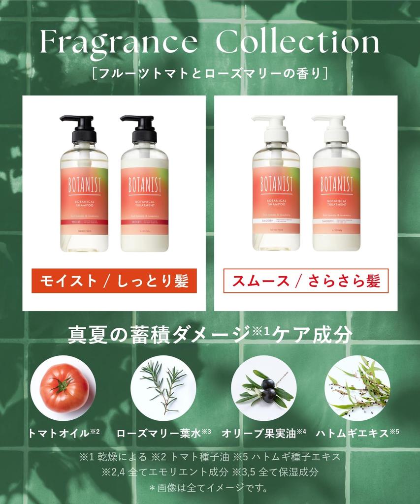 Summer Limited BOTANIST Botanist Shampoo Treatment Set Smooth Fruit Tomato Rosemary [2025 Edition] &