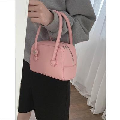 Portable Bowling Bag Fashion Cherry Blossom Pink Small Square Bag Crossbody Commuter Bag