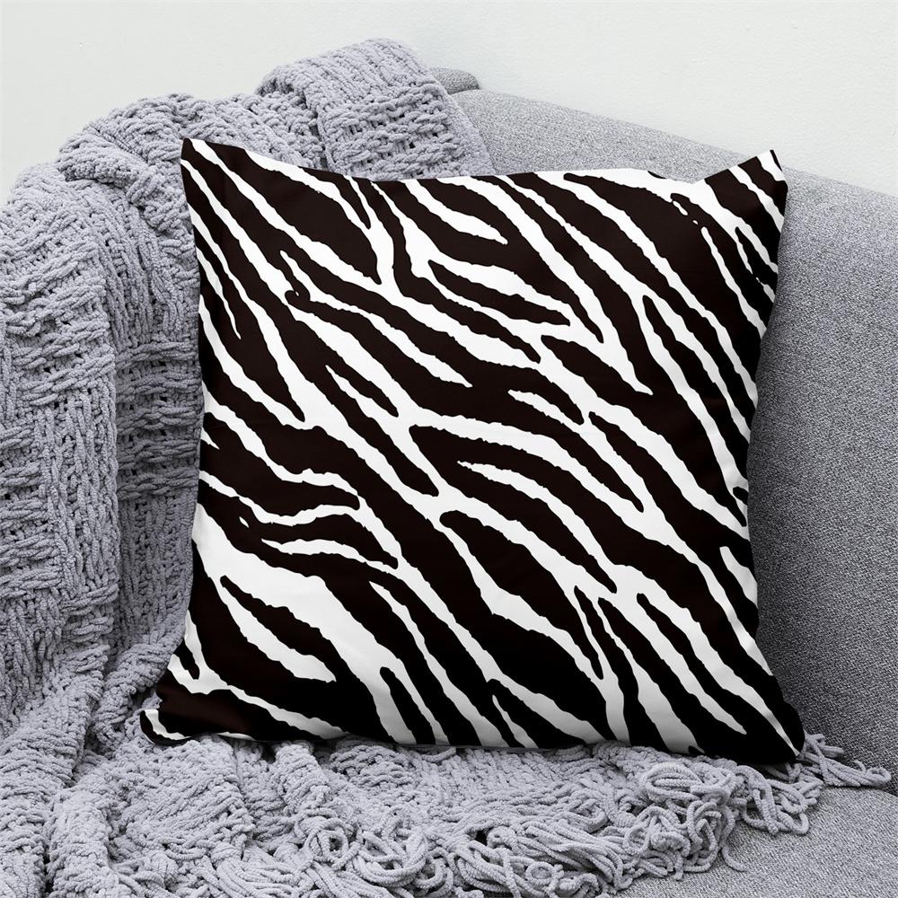 Kissenbezug mit Zebra-Print, geometrischem Muster, dekoratives Sofakissen, nordische Heimdekoration, Überwurf