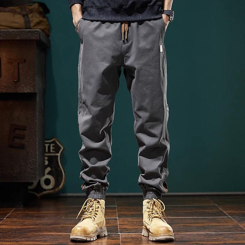 Men's Patchwork Color Block Casual Slim Fit Harem Pants - Spring/Autumn Trendy American Workwear.