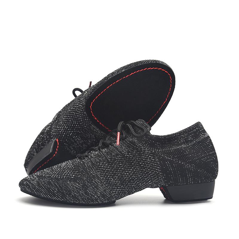 Fly-knit Schnür-Ballerinas mit Absatz für Damen-Latein-, Yoga- oder Jazztanz.