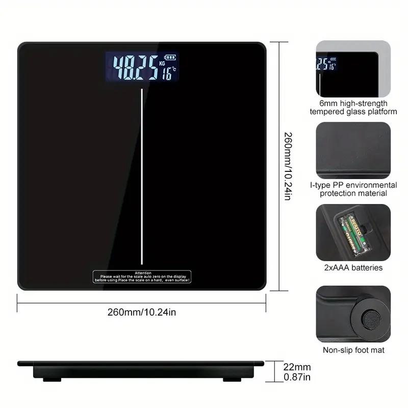 Digital Bathroom Scale Highly Accurate Body Weight Scale With Lighted LED Display Round Corner Design Weight Scale