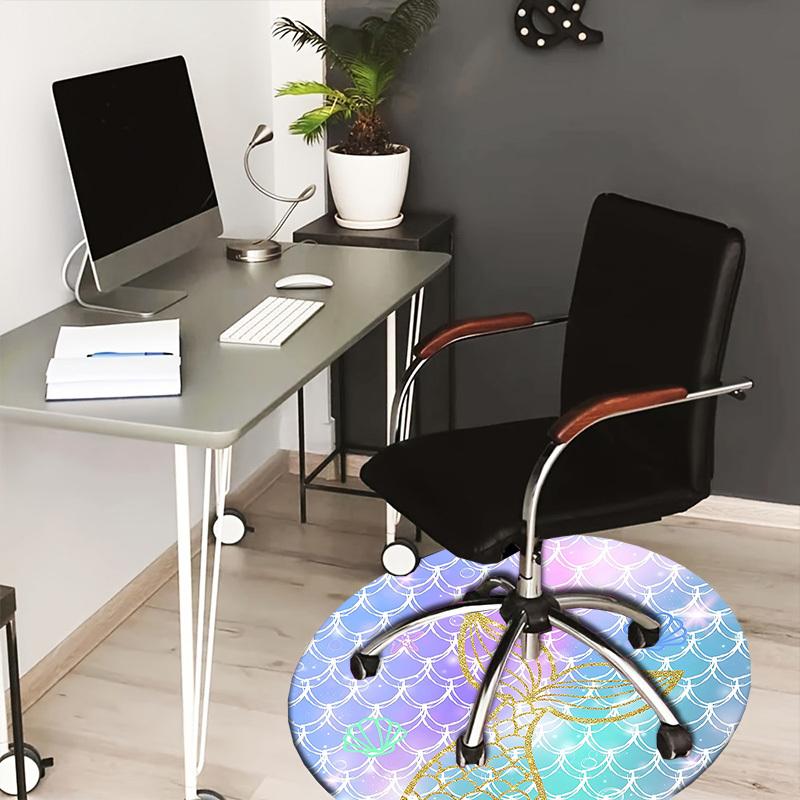 

1PC Mermaid Shell Non-Slip Floor Round carpet, Office, family, bedroom, Large Area Rug Indoor Rugs, Vibrant Colors-Z0473 80cm by 80cm