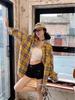 Yellow Plaid High-End Loose Casual Shirt - 2025 Trendy Autumn Chic