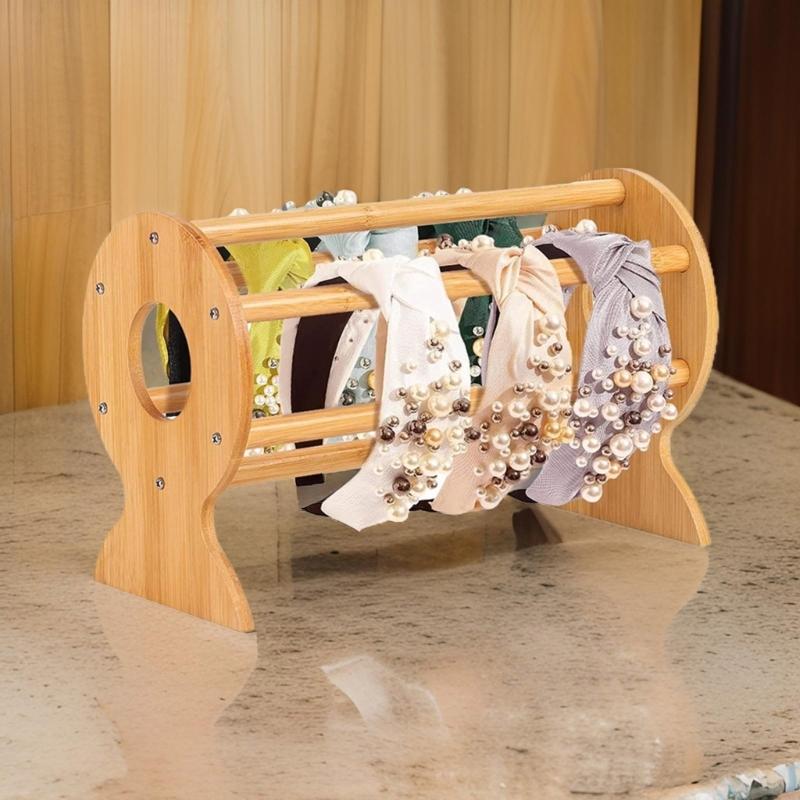 Porta accessori per capelli in legno Espositore per fasce per capelli Texture legno per riporre ed esporre ordinatamente fasce per capelli e gioielli