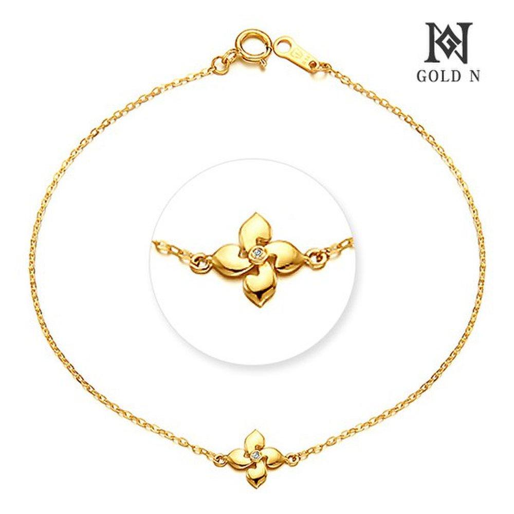 Gold N 14K/18K Anne Flower Single-Line Diamond Bracelet Yg