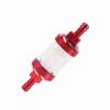 Metal Glass Inline Gas Oil Fuel Filter 8mm Thread Replacement for Motorcycle (Red)
