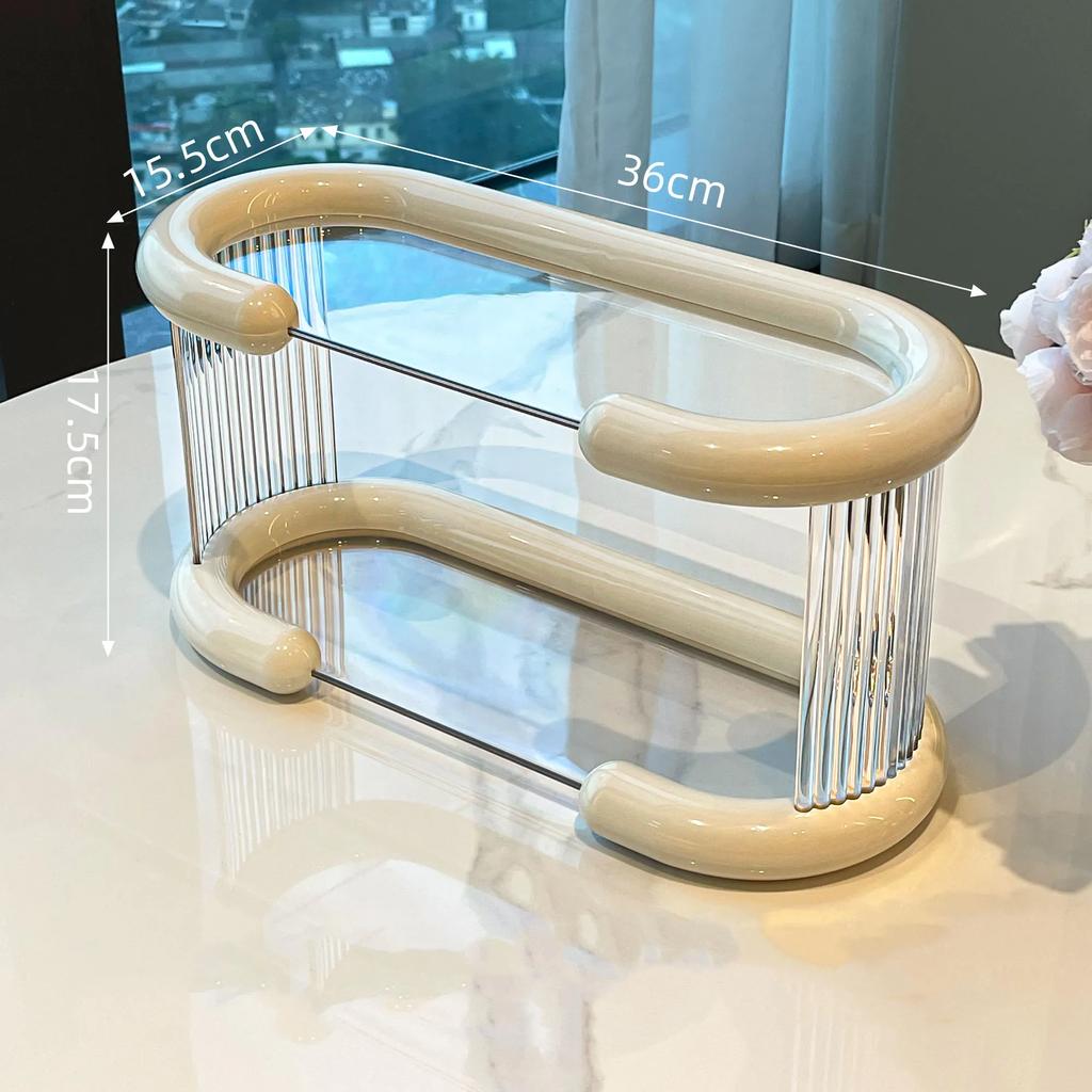 2/3-Tier Acrylic Makeup Shelf Stylish Perfume Storage Display Rack Spice Rack Organizer for Kitchen Makeup Organizer for Vanity