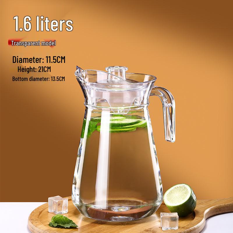 Commercial Cold Water Striped Acrylic Pitcher - Durable and Drop-Proof for Juice, Tea, Water, or Lemonade.
