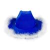 Stylish Cowgirls Hat Ocean Blue Sun Hat With Feathered Trim For Music Festival Beach Parties And Everyday Casual Wear