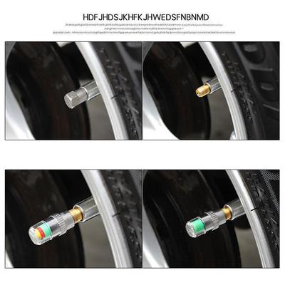 4pcs Car Tire Pressure Indicator Tire Pressure Gauge Indicator Alert Monitoring Valve Cap Sensor External Valve Detection