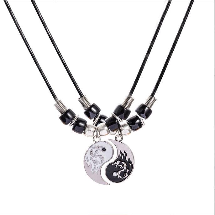 Alloy Tai Chi Bagua Hand-Woven Couple Bracelet Set