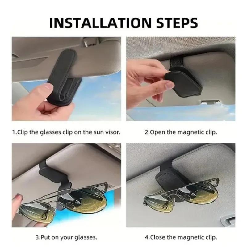 Auto Sonnenblende Brillenetui Halter Sonnenbrillenclip Ticketkartenclip Multifunktions-Tragbarer Clip Auto Innenzubehör