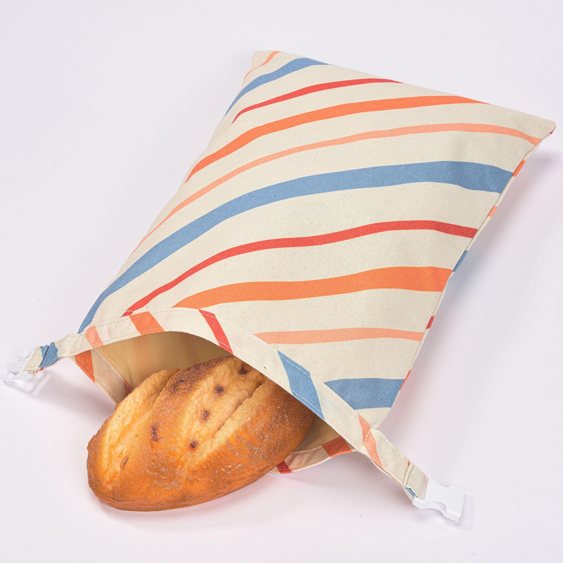 

Beeswax bread bags, reusable, for homemade natural flaxseed bread - 1 bag Striped C