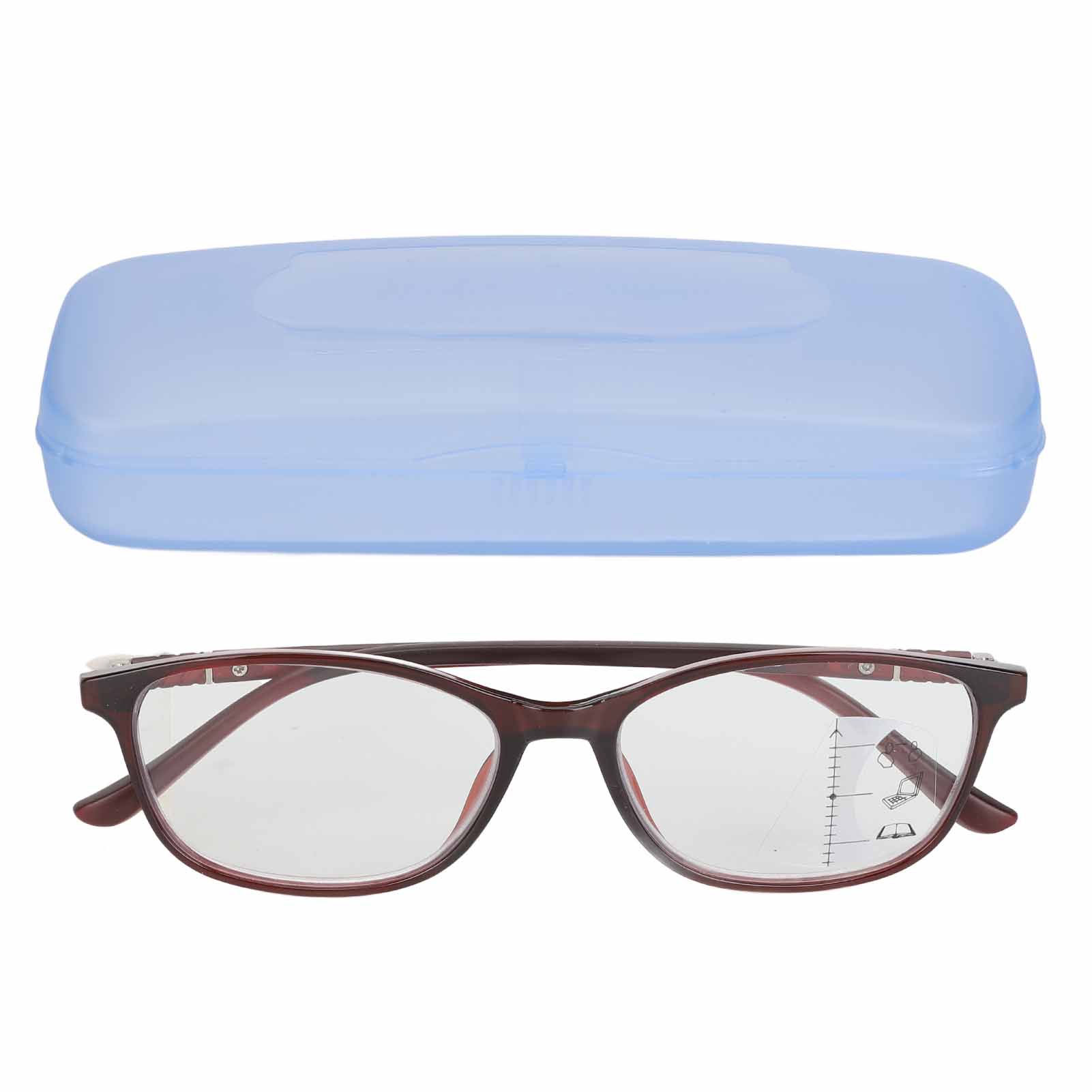 

Progressive Multifocal Reading Glasses for Men Women Adjustable Prevent Eye Strain Anti Blue Ray Gla +250 Red Frame