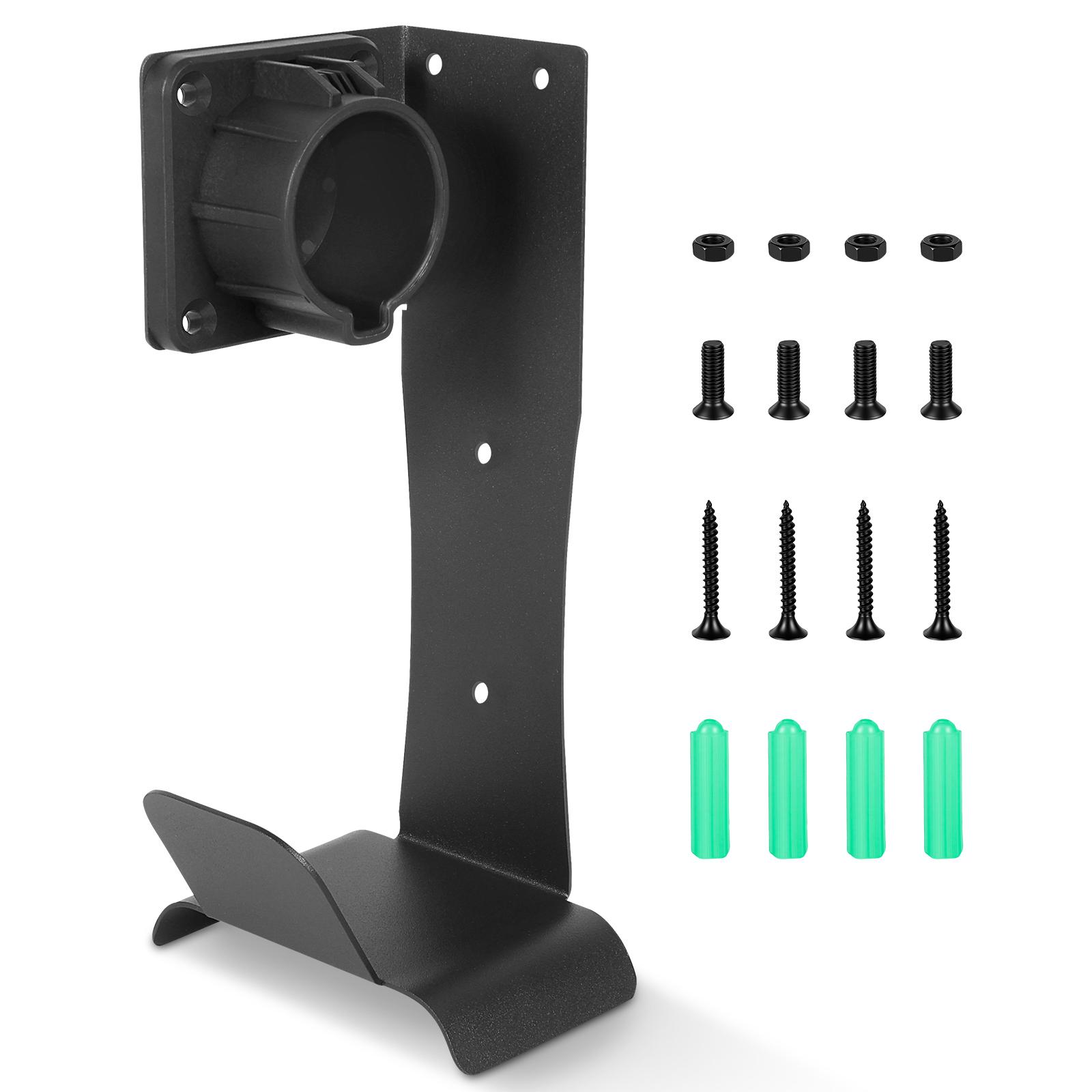 

Stainless Steel EV Charger Cable Holder for J1772 Dock No-Scratch U-Shaped Hook Weatherproof Wall Mount Bracket for Charging Sta