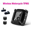 Kablosuz Motosiklet TPMS Lastik Basıncı İzleme Sistemi 2 Adet Harici Sensör LCD Zaman Göstergesi Lastik Sıcaklığı Monitörü Alarm