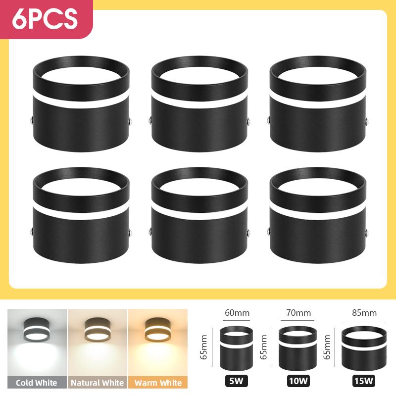 

Точечный светодиодный светильник для поверхностного монтажа, 220 В, потолочные светильники, светодиодный прожектор для дома, спальни, 5 Вт, 10 Вт, 15 Вт, холодный/натуральный/теплый белый алюминий 10W Neutral white