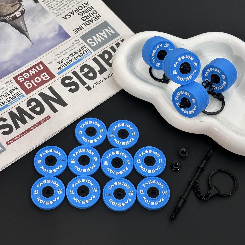 Fitness Series Gummi-Schlüsselanhänger: Hantel- & Kurzhantel-Anhänger für Geschenke