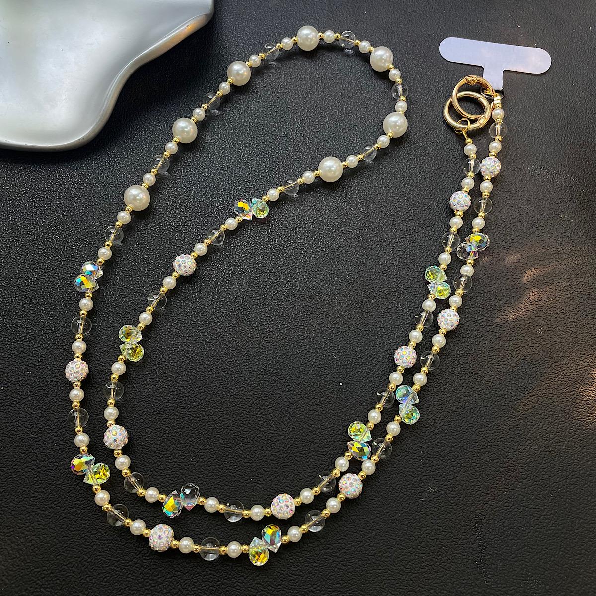 

Sparkling Crystal Beaded Phone Lanyard Long Crossbody Strap with Bee Pendant for Camera Purse