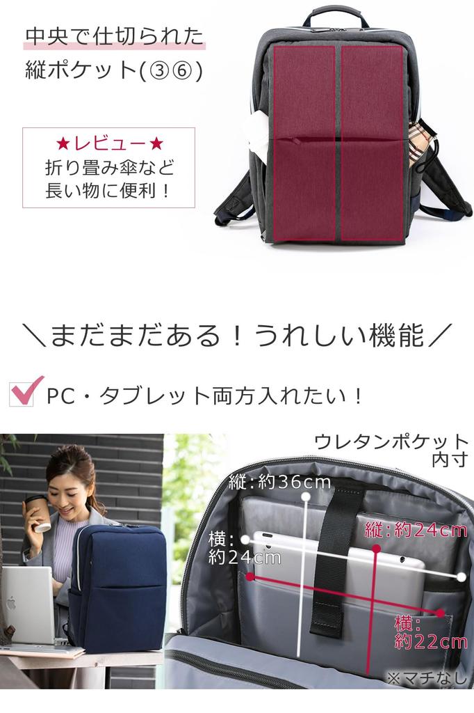 Business Small Pack Bottom Navy Heather [Mezawa Bag] Rucksack, Damenrucksack, Pendeln, Stylisch, Erwachsene, Beliebt, Herren, Computer, Leicht, A4,