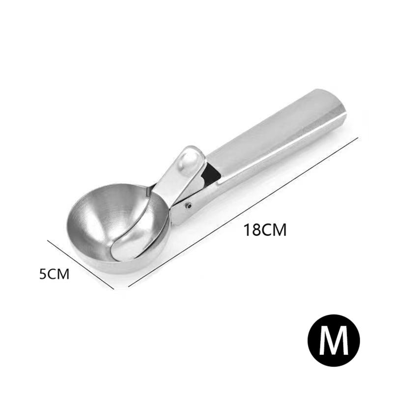 Multifunctional Ice Cream Spoons Stainless Steel Dual-Purpose Scoop Fruit Spoon for Ice Cream Watermelon Spoon Ball Scoop BJL001