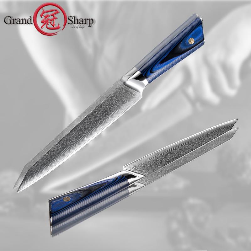8palcové kuchyňské nože šéfkuchaře 67 vrstev Damašková ocel Krájení masa na zeleninu Nůž Gyutou s rukojetí G10 Nůž na vaření Dárek GRANDSHARP