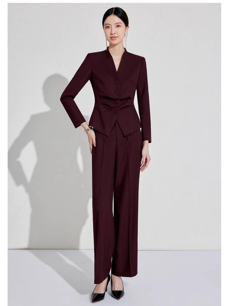 Aishangchen Women's Red Classic High-End Suit Set for Autumn/Winter Commute and Workwear