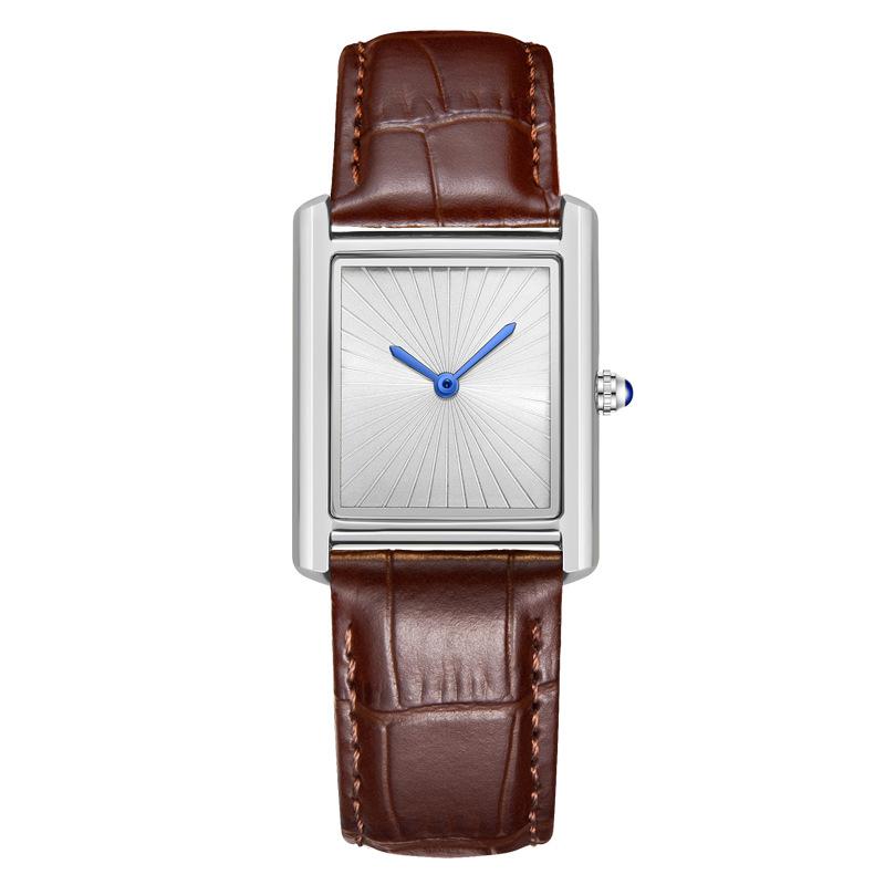 Men'S Casual Watch Classic Simple Square Two-Pin Quartz Watch Belt Men'S Watch