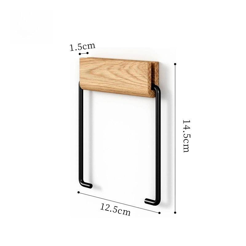 Creative and Simple Japanese Toilet Roll Paper Holder Toilet Paper Rack Oak Solid Wood Tissue Holder
