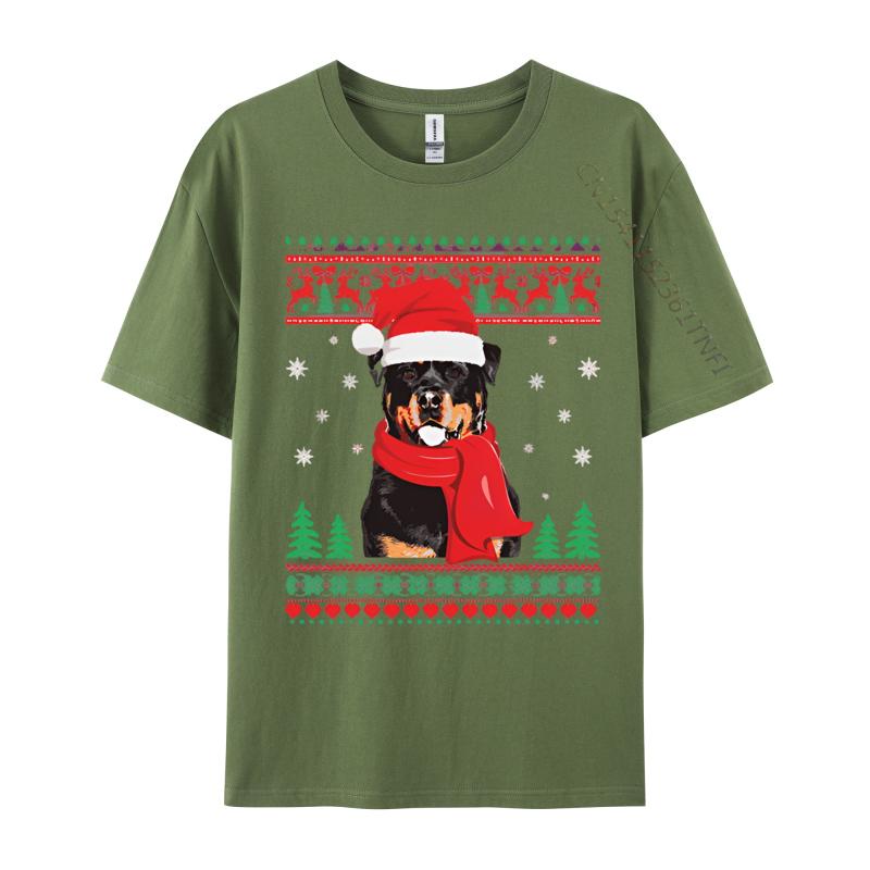 Rottweiler Santa Hat Snow Flake Ugly Tshirt Retro Printed T shirt Anime Tee Shirt Man Clothing Plus Size