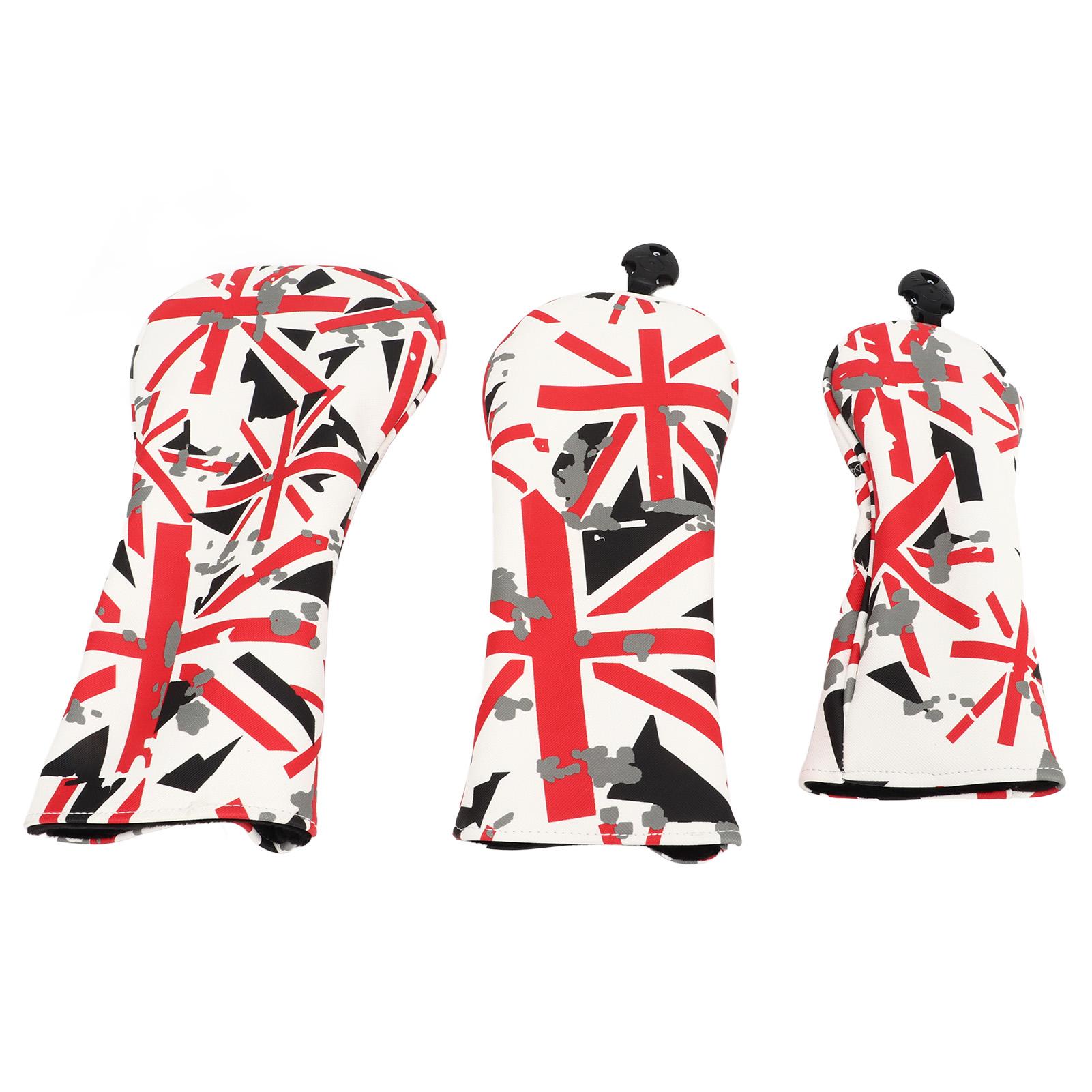 

3Pcs Golf Club Head Cover Oxford Cloth British Flag Golf Head Cover for Golfer Lovers
