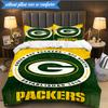 Green Bay Packers Fan Gear 3pcs Bedding,Including 1pc Duvet Cover And 2pcs Pillowcases Perfect for Christmas,Ideal for Bedroom, Dormitory