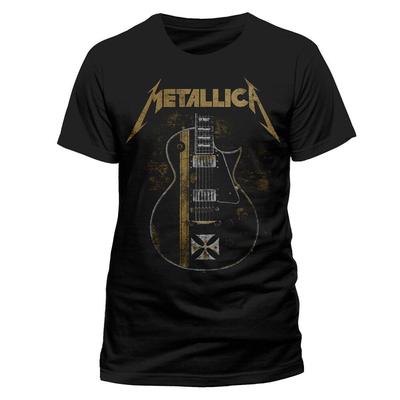 Metallica Hetfield Iron Cross Guitar Black Tee Metal Unisex T-Shirt