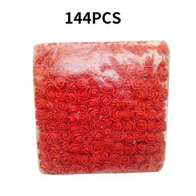 144Pcs Artificial PE Flowers Wedding Candy Box Decoration DIY Headband Wreath Accessories