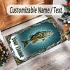 Mermaid Theme Crystal Velvet Floor Rug Personalized Custom Name Text Warm Carpet Home Decoration